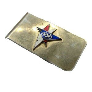 Money Clip Olympics Gold Tone Credit Card Cash ID Holder